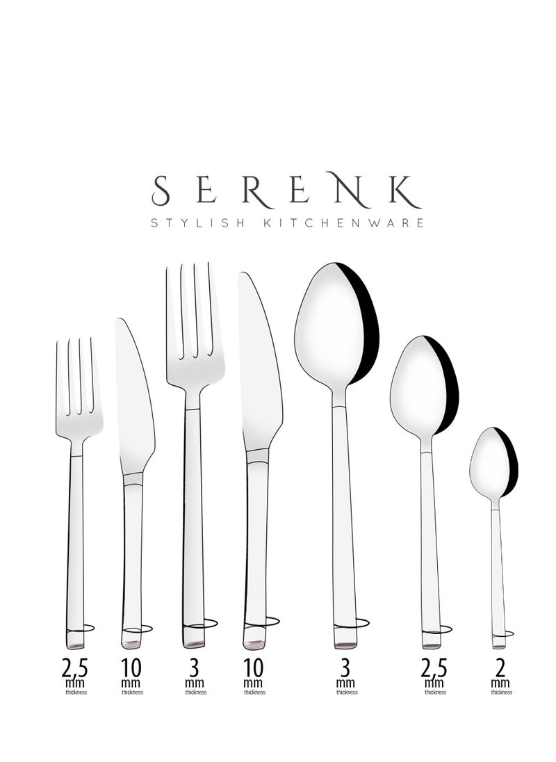 Serenk Barcelona 18-Piece 18/10 Stainless Steel Cutlery Set - Polished Finish, Durable Flatware for Elegant Dining - pzsku/Z3467AA7641FB71ED3ECFZ/45/_/1739969194/f3ffb41f-4376-43ad-aef9-3557d2eb6ea6