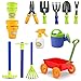 Dimple Garden Wagon Tools Toy Set Premium 15 Pcs Kids Gardening Tools Wagon Toy Set Sturdy Durable Top Yd Beach Sand Garden Play Set Great for Kids Toddlers - Image 4