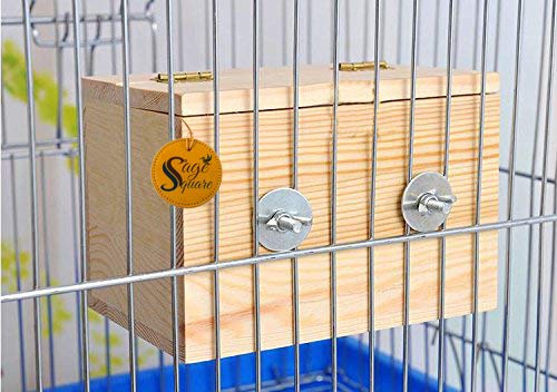 Sage Square Natural Breeding Box for Medium Size Birds (Parrots, Cockatiels etc) with Perch Attached - Image 2