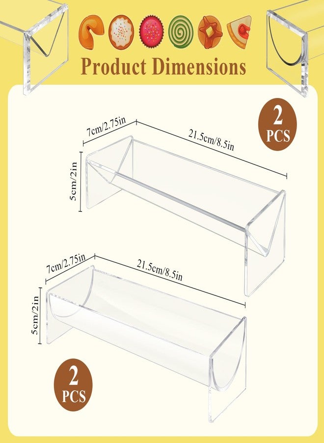 Lainballow 4 Pcs Cracker Serving Tray, Clear Acrylic Cracker Holder, Rectangular Cracker Display Stand, Food Display Tray for Party, Events, Wedding, Christmas, Home, Buffet (V Shape, U Shape) - Image 2