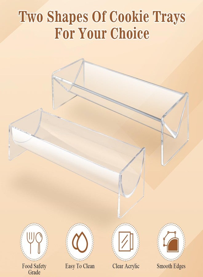 Lainballow 4 Pcs Cracker Serving Tray, Clear Acrylic Cracker Holder, Rectangular Cracker Display Stand, Food Display Tray for Party, Events, Wedding, Christmas, Home, Buffet (V Shape, U Shape) - Image 3