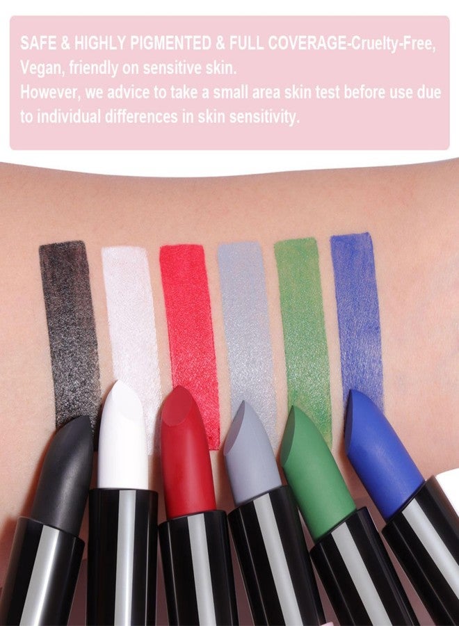 Silvercell White Lipstick Halloween Smudge Proof, White Lipstick Matte Lipsticks for Women Long Lasting, Lip Stick Waterproof Lip Gloss Face Paint Stick for Halloween Cosplay Goth Makeup - Image 3