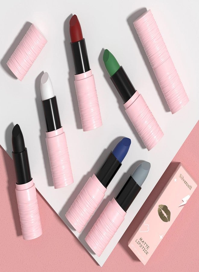 Silvercell White Lipstick Halloween Smudge Proof, White Lipstick Matte Lipsticks for Women Long Lasting, Lip Stick Waterproof Lip Gloss Face Paint Stick for Halloween Cosplay Goth Makeup - Image 5