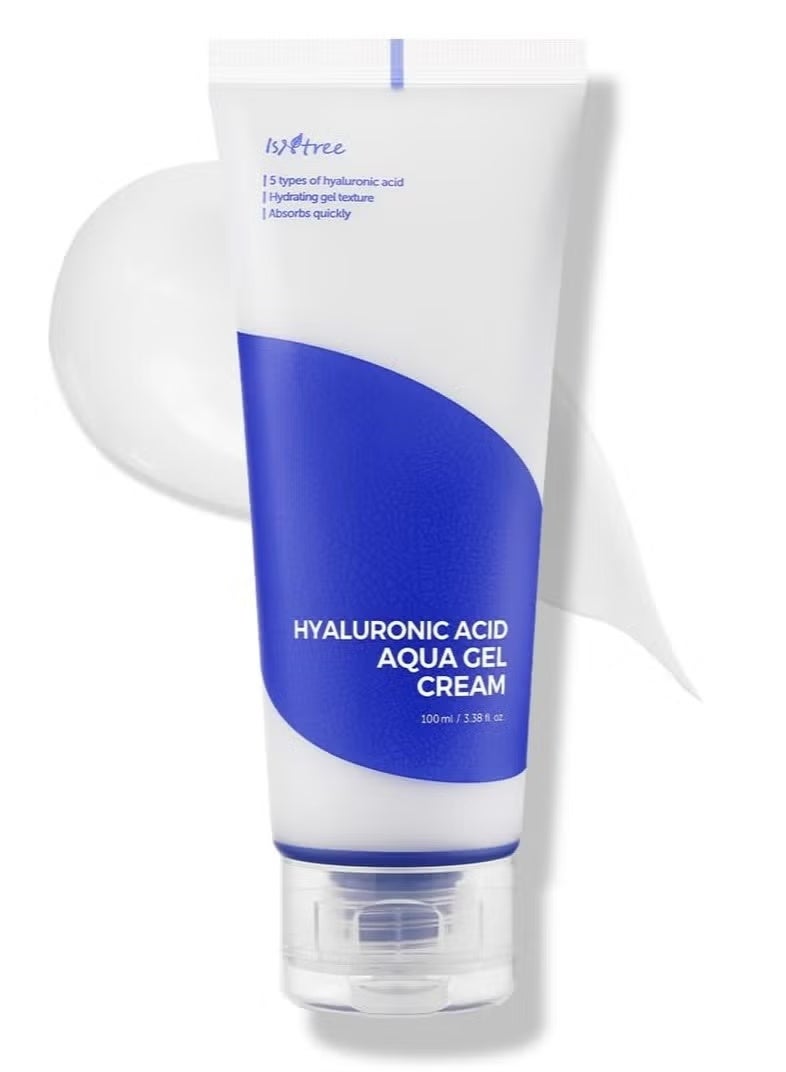 ISNTREE Hyaluronic Acid Aqua Gel Cream 100ml Lightweight Hydrating Gel Quick Absorbing Moisturizer Korean Skincare - Image 1