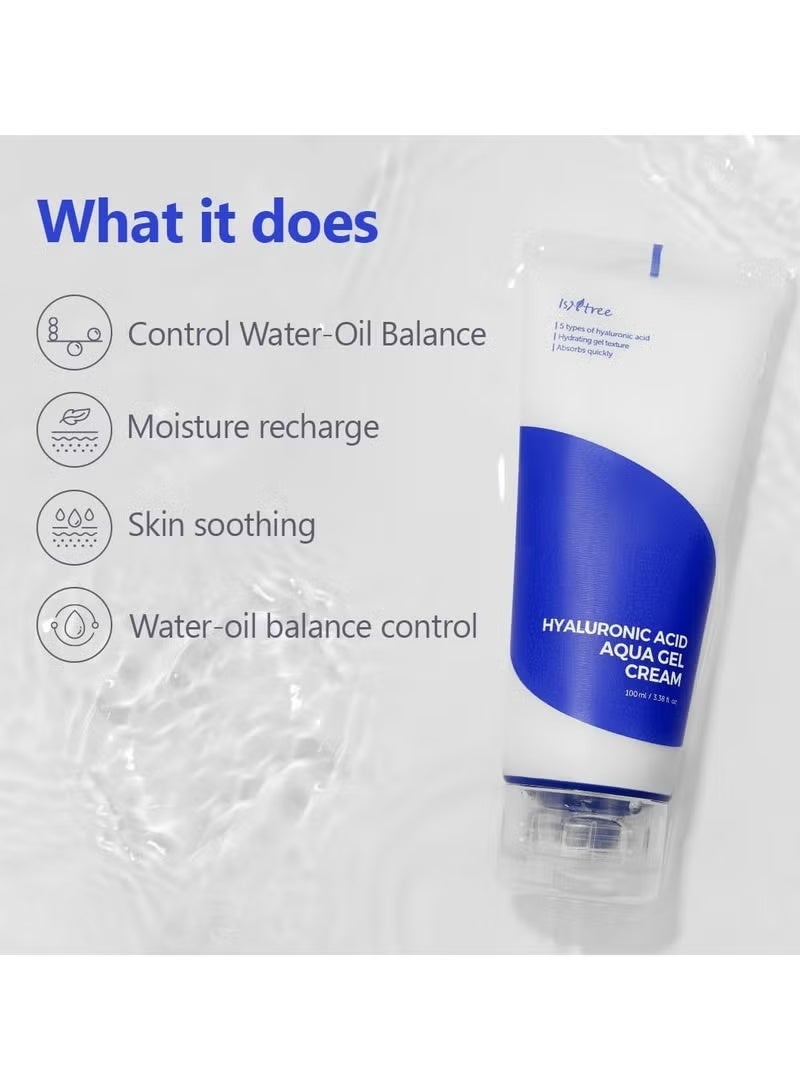 ISNTREE Hyaluronic Acid Aqua Gel Cream 100ml Lightweight Hydrating Gel Quick Absorbing Moisturizer Korean Skincare - Image 5