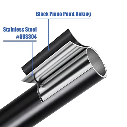 Protalwell Black Stainless Steel L Shaped 50" Shower Curtain Rod - No Drill Adhesive - Image 5