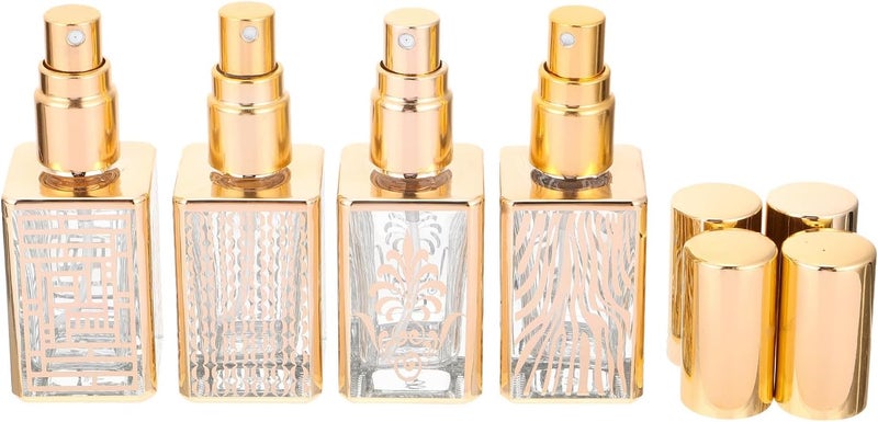 DOITOOL 4pcs 12ml Glass Travel Spray Bottles Refillable Perfume Sprayers Portable Fine Mist Dispensers for Fragrance and Personal Care Random Style - Image 1