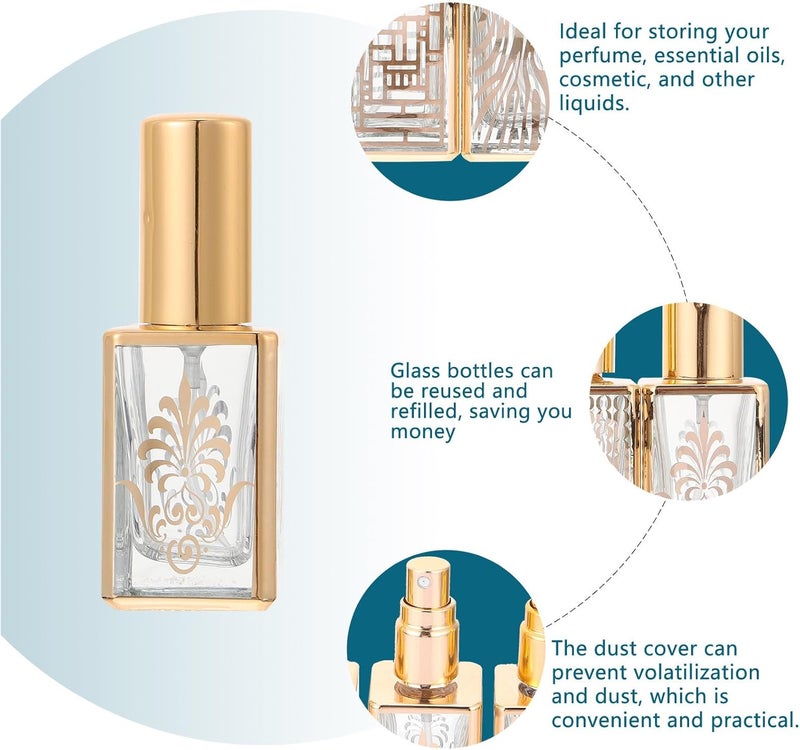 DOITOOL 4pcs 12ml Glass Travel Spray Bottles Refillable Perfume Sprayers Portable Fine Mist Dispensers for Fragrance and Personal Care Random Style - Image 2