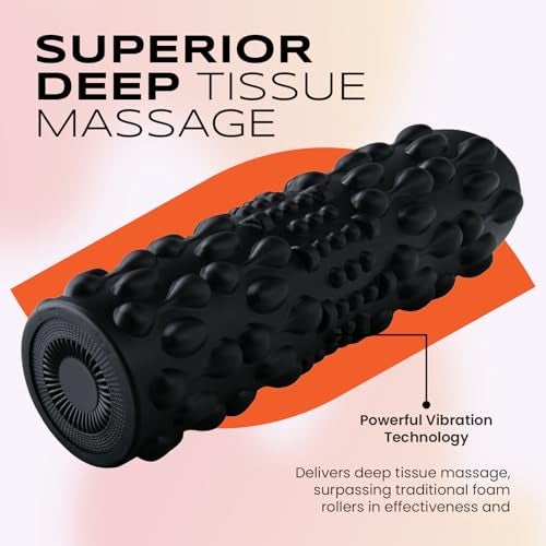 PURSONIC Vibrating Foam Roller – Deep Tissue Massage for Muscle Recovery – 5 Intensity Levels, USB Rechargeable, Durable & Lightweight Design - Image 2