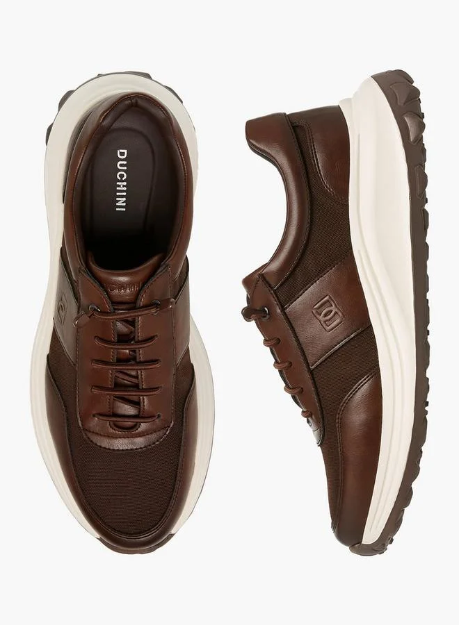 DUCHINI Men's Panelled Lace-Up Sneakers