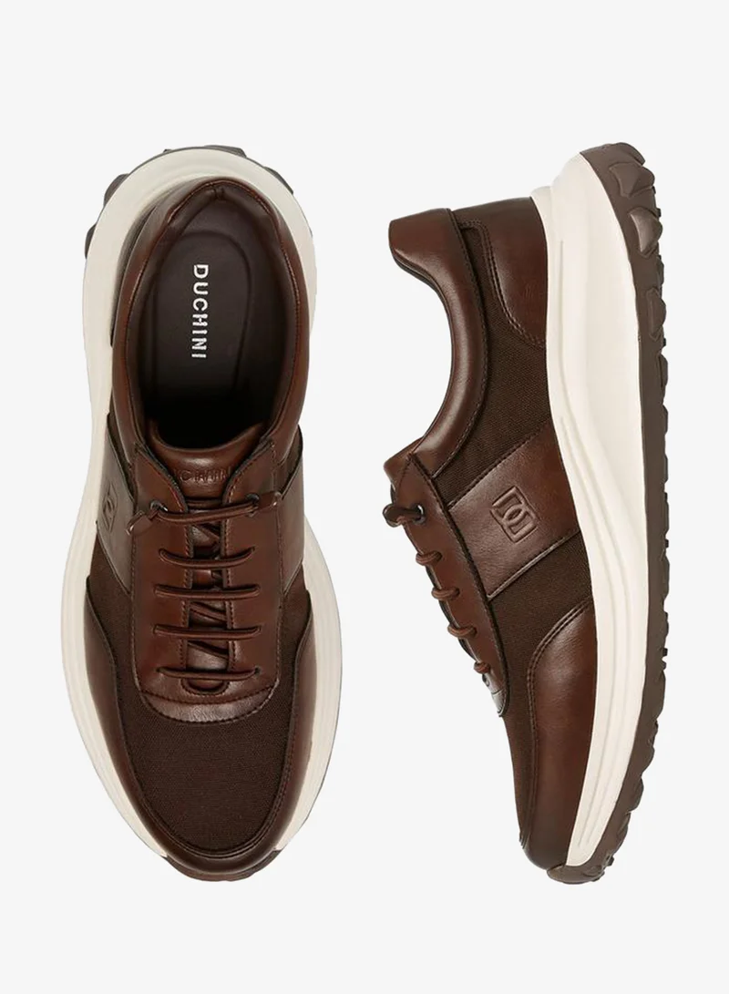 DUCHINI Men's Panelled Lace-Up Sneakers