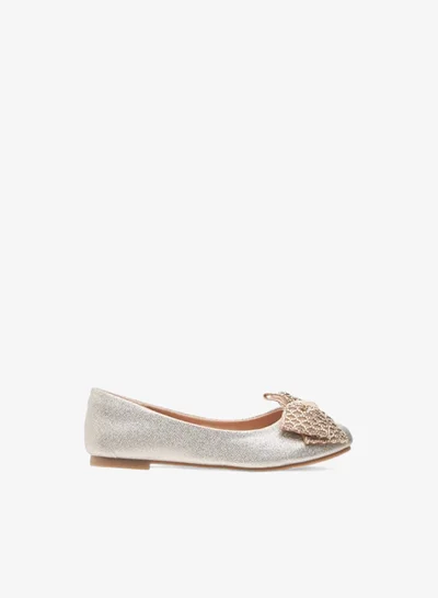 Little Missy Girls Bow Embellished Slip-On Ballerina Shoes Ramadan Collection