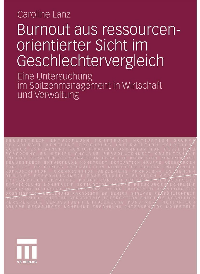 Burnout aus ressourcenorientierter Sicht im Geschlechtervergleich 
