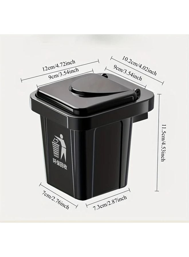 Wall Mounted Ashtray With Lid Heavy Duty Stainless Steel Smoke Bin Black Anti Fly Ash Design - Image 1