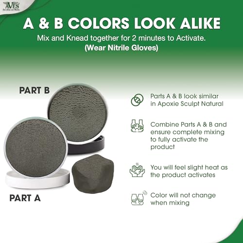 Aves Apoxie Sculpt - 2 Part Modeling Compound (A & B) - 4 Pound, Apoxie Sculpt for Sculpting, Modeling, Filling, Repairing, Easy to Use – Natural - Image 2