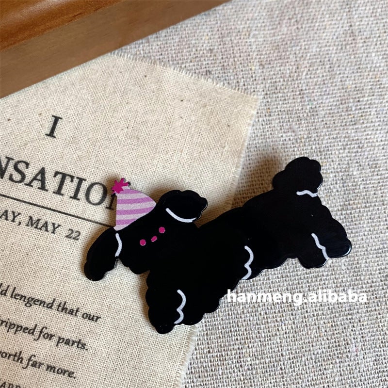 Generic Cute Cartoon Birthday Party Hair Clips Black hat puppy hairpin