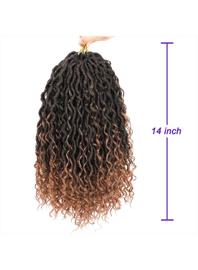 SAMBRAID 6 Packs Goddess New Locs Crochet Hair, 14 Inch Hippie Locs, Crochet Braids Hair for Black Women, with More Small curls, Faux Bohemia Locs, Boho Style(14 Inch, 6Packs, T1B/30) - Image 3