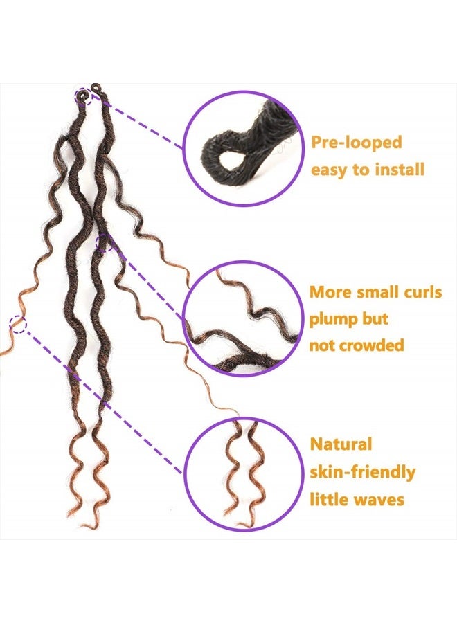 SAMBRAID 6 Packs Goddess New Locs Crochet Hair, 14 Inch Hippie Locs, Crochet Braids Hair for Black Women, with More Small curls, Faux Bohemia Locs, Boho Style(14 Inch, 6Packs, T1B/30) - Image 4