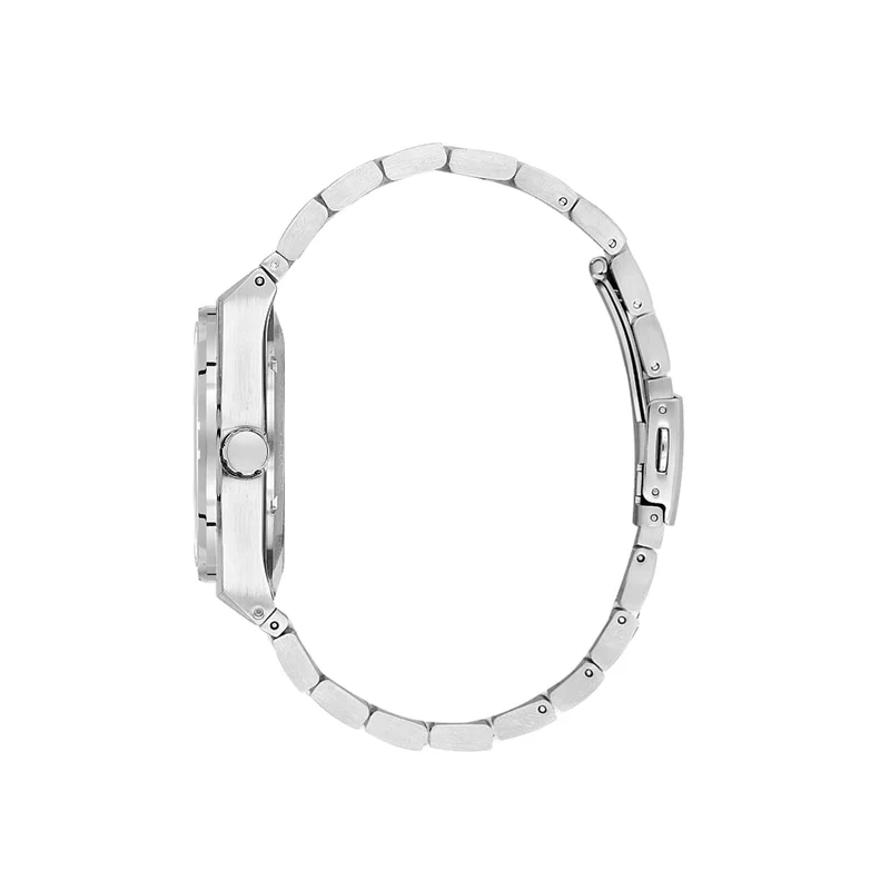 DANIEL KLEIN Men's Stainless Steel Silver Brass Case Analog Black Round Skeleton Dial Automatic Skeleton 50 Meters Water Resistant