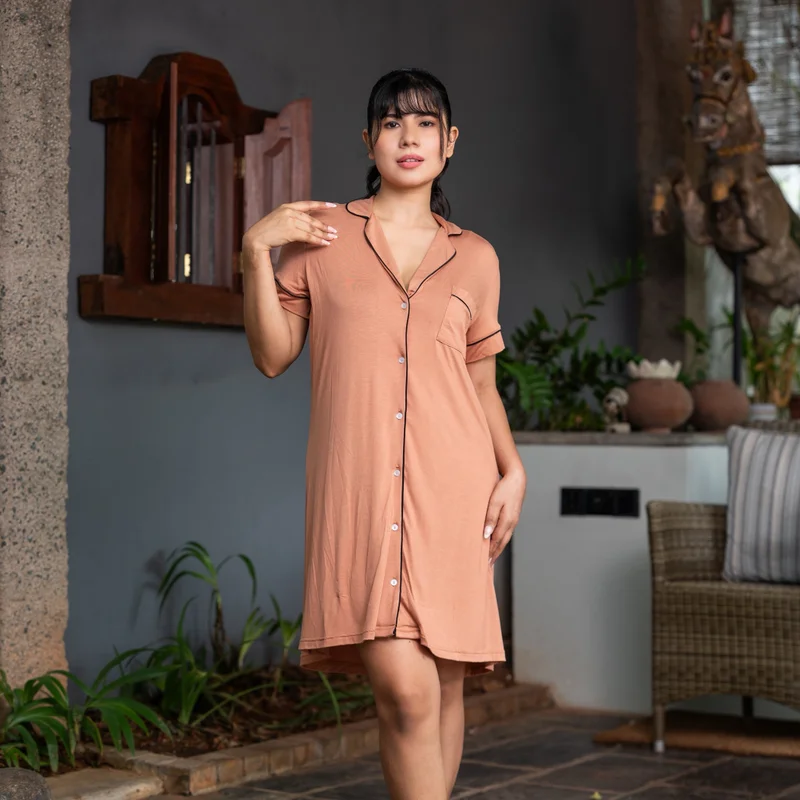 Aadaraya Aadaraya Short Sleepshirt Short Sleeves