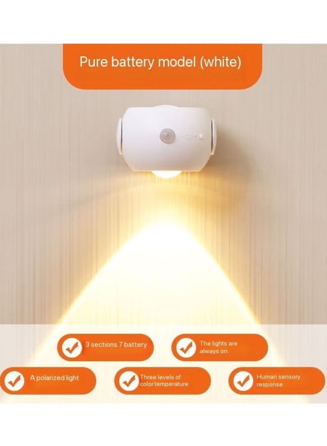 Led Motion Sensing Wall Light Touch 360 Rotatable Portable Night Light Bedroom Reading Light - Image 1