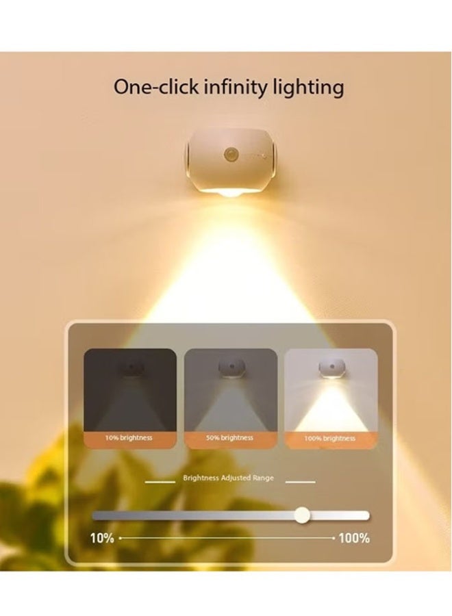 Led Motion Sensing Wall Light Touch 360 Rotatable Portable Night Light Bedroom Reading Light - Image 3