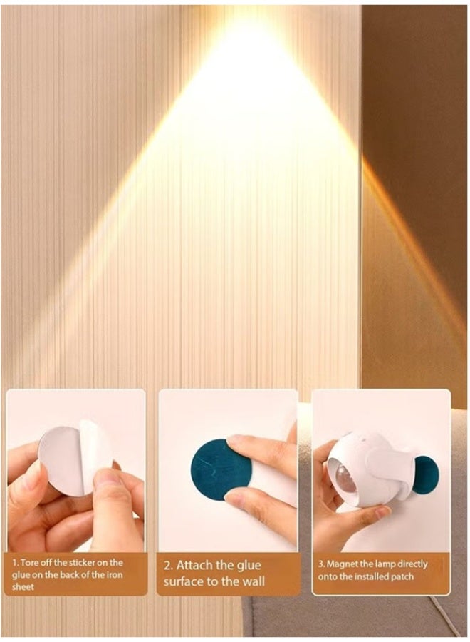 Led Motion Sensing Wall Light Touch 360 Rotatable Portable Night Light Bedroom Reading Light - Image 5