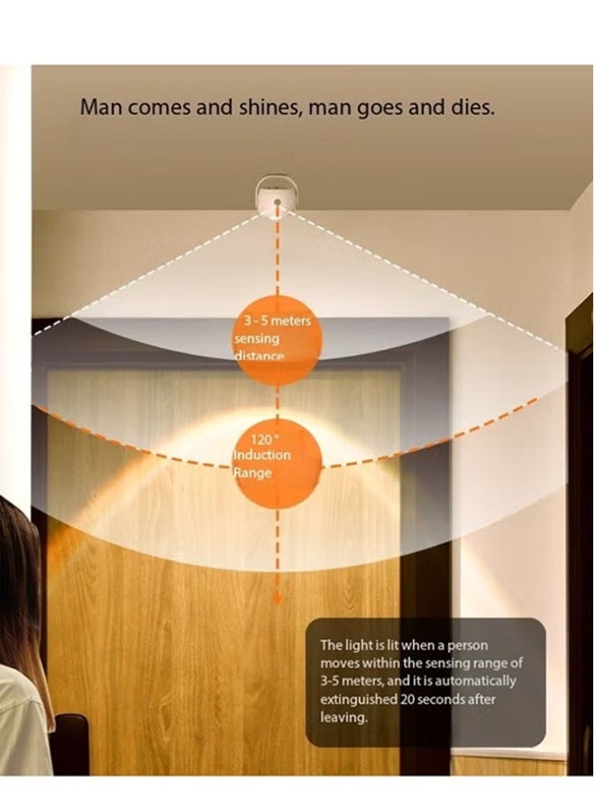 Led Motion Sensing Wall Light Touch 360 Rotatable Portable Night Light Bedroom Reading Light - Image 2