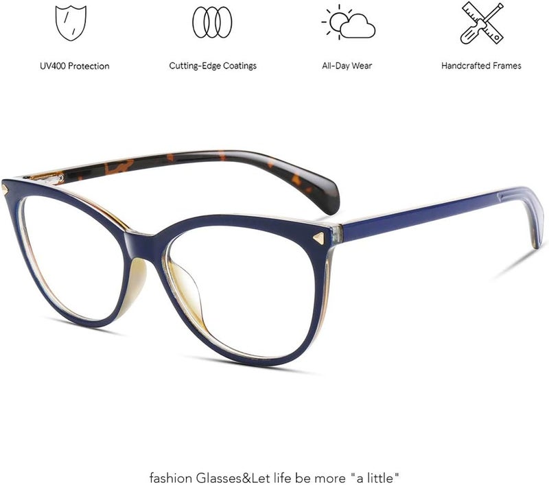 MEETSUN Non Prescription Glasses Frames For Women，Retro Cateye Fake Eyeglasses HD Clear Lens - Image 3