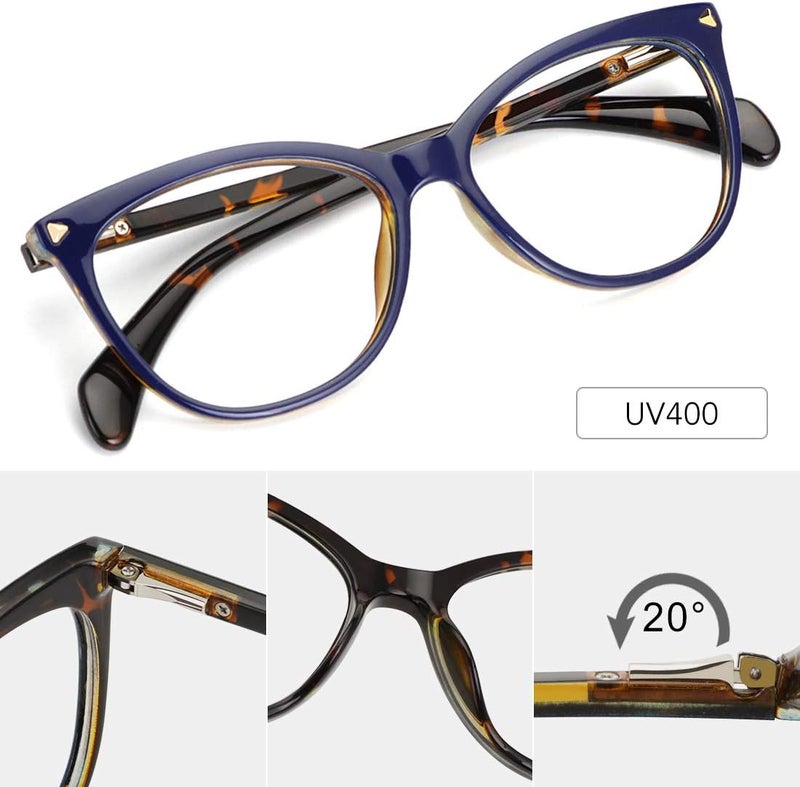 MEETSUN Non Prescription Glasses Frames For Women，Retro Cateye Fake Eyeglasses HD Clear Lens - Image 4