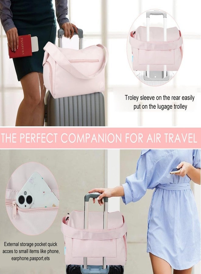 PALAY® Gym Bag with Shoe Compartment Workout Sport Duffle Bags for Women Travel Waterproof Shoulder Overnight Bag Lightweight Carry on Tote Bags for Swim, Yoga, Dance(Pink - Image 4