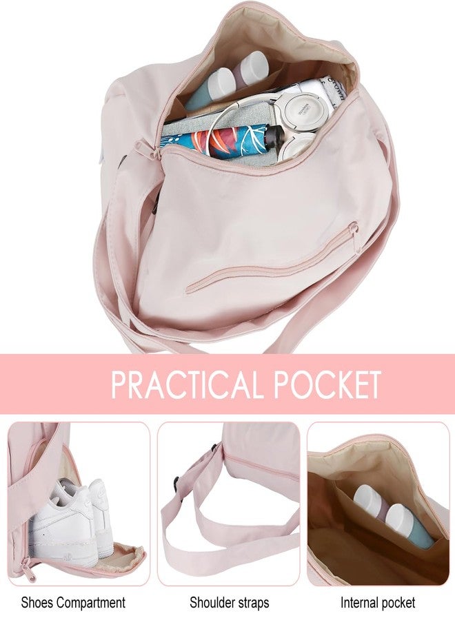 PALAY® Gym Bag with Shoe Compartment Workout Sport Duffle Bags for Women Travel Waterproof Shoulder Overnight Bag Lightweight Carry on Tote Bags for Swim, Yoga, Dance(Pink - Image 5