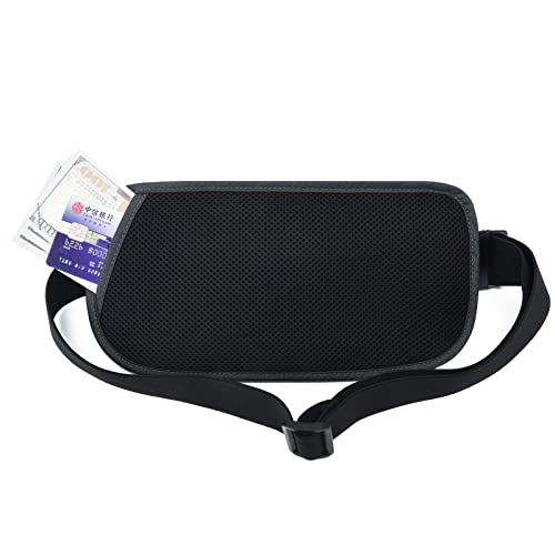 DAITET RFID Blocking Money Belt for Men Women, Slim Fanny Pack for Travel，Running,Conceal Waist Wallet for Passport Holder,Phone,Cash(Black Dark Grey) - Image 5