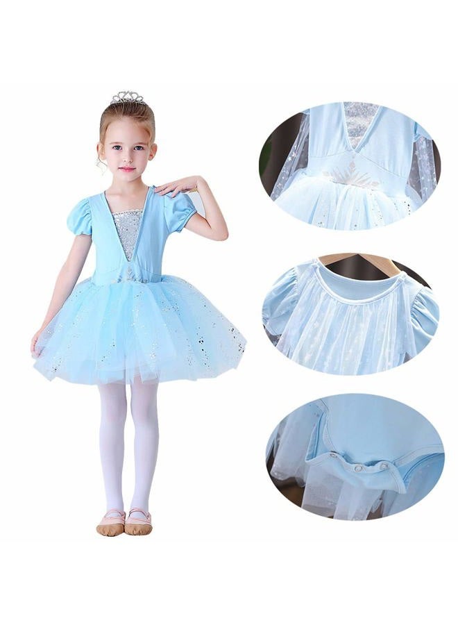 CinheyU Halloween Costumes Frozen Elsa Princess Ballerina Tutu Dress for Baby Girls Birthday Christmas Fancy Party Outfits 110 - Image 5