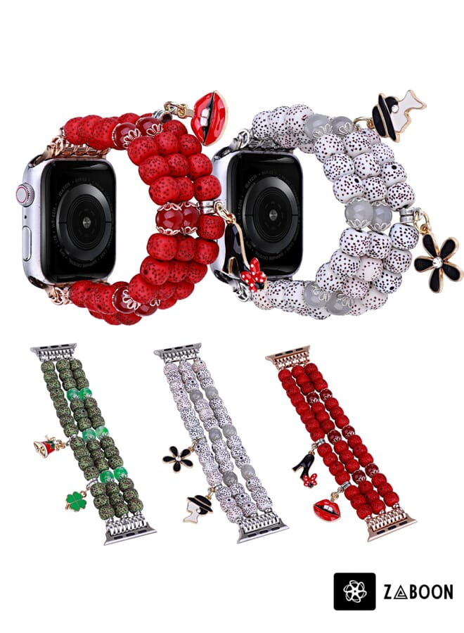 Zaboon Bodhi Beads Watch Band  Apple Watch Ultra 49mm / Series 8&7 45mm / SE 2&6&SE&5&4 44mm / 3&2&1 42mm - Image 4