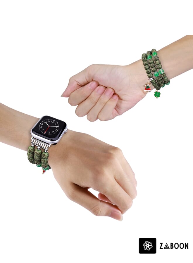 Zaboon Bodhi Beads Watch Band  Apple Watch Ultra 49mm / Series 8&7 45mm / SE 2&6&SE&5&4 44mm / 3&2&1 42mm - Image 3