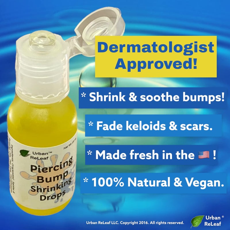Urban ReLeaf Piercing Bump Shrinking Drops! Keloid Bumps Gentle Effective Aftercare Solution. Natural Essential Oils. Fast Removal Help for Scars Nodules Cartilage Nose Ear Spots. Clean Soothe - Image 3