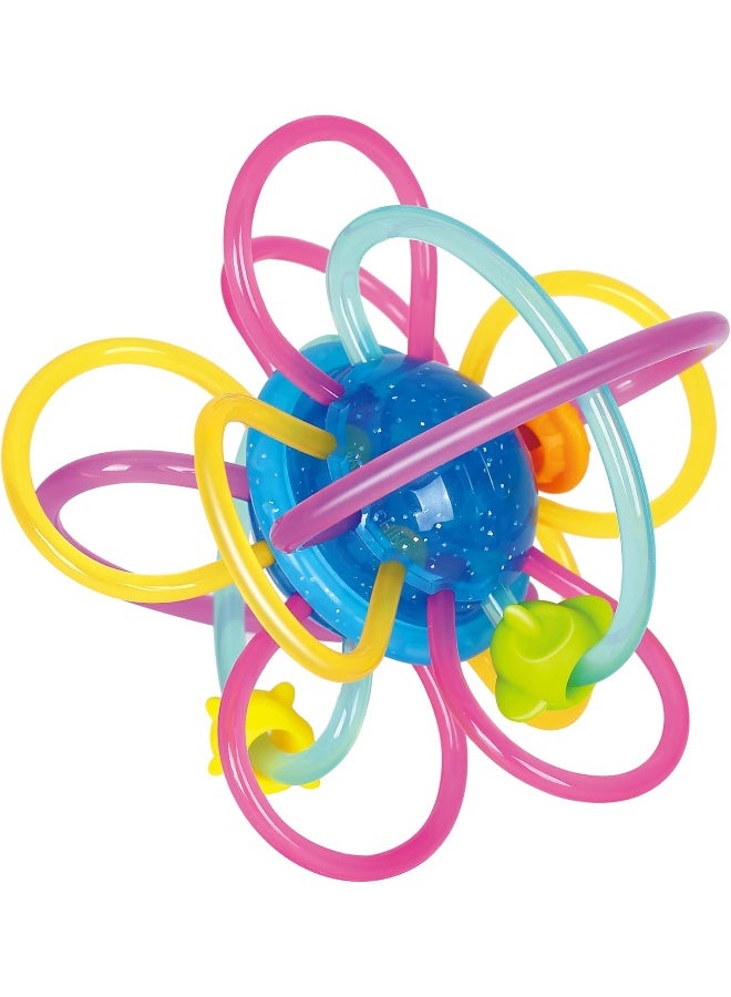 HOLA Teething Rings, Soft Tpu Material For Gentle Gum Massage, Spinning Ball With Fun Sound Effects, Movable Rings For Fine Motor Skills, Teething Relief For Babies, Baby Rattle Toy, Teether 0M+  - Image 1