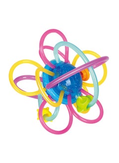 HOLA Hola Teething Rings, Soft TPU Material for Gentle Gum Massage, Spinning Ball with Fun Sound Effects, Movable Rings for Fine Motor Skills, Teething Relief for Babies, Baby Rattle Toy, Teether 0M+  - Image 1