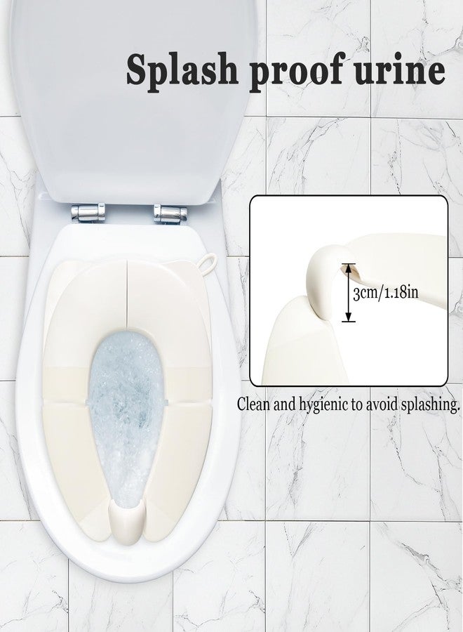 CUXFLS Portable Children's Foldable Toilet Seat with Storage Bag, Training Urine Anti Slip Toilet Seat Cover with Splash Guard for Toddlers and Children-White - Image 3