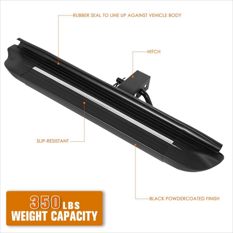 PM Performotor Universal Black Towing Hitch Step Board Fits 2 Inch Receiver Trailer Pickup,Rear Bumper Guard | 21" L X 4" W (Black) - Image 4