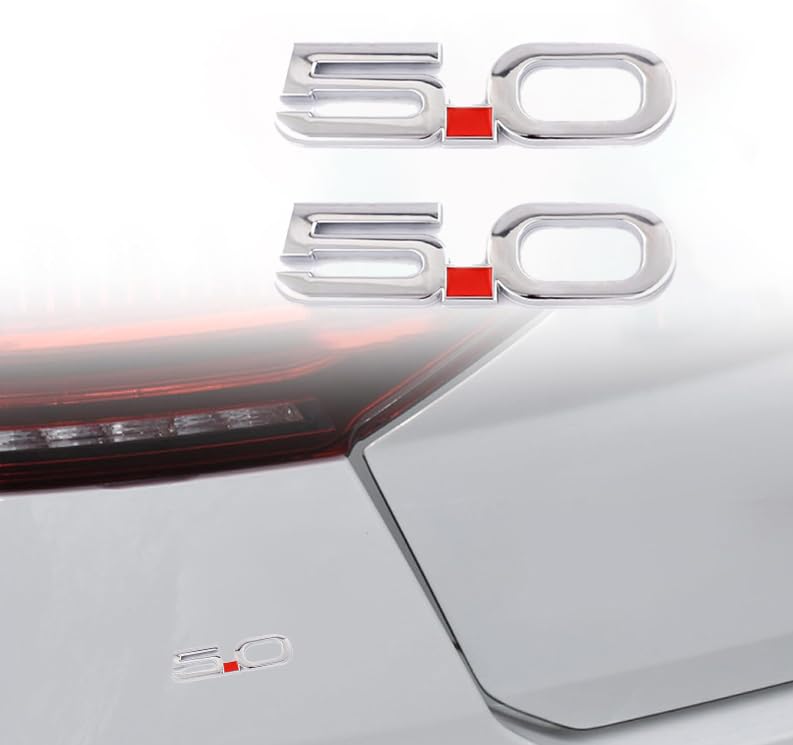 UpAuto 2pcs 5.0 Emblems Metal Badge 3D Self-Adhesive Logo Sticker for 2011 2012 2013 2014 Ford Mustang Gt (Silver) - Image 5