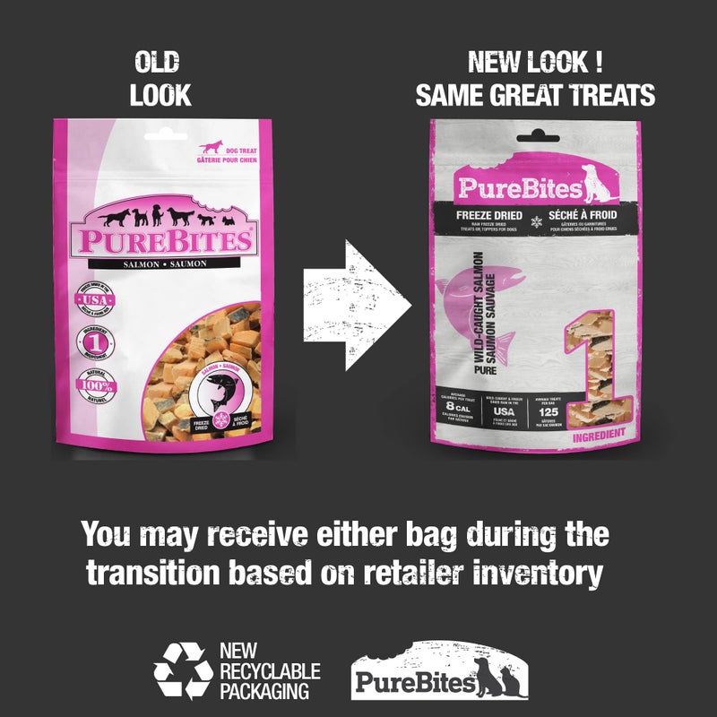 PureBites Salmon Freeze Dried Dog Treats, 1 Ingredient, Made in USA, 2.47oz - Image 2