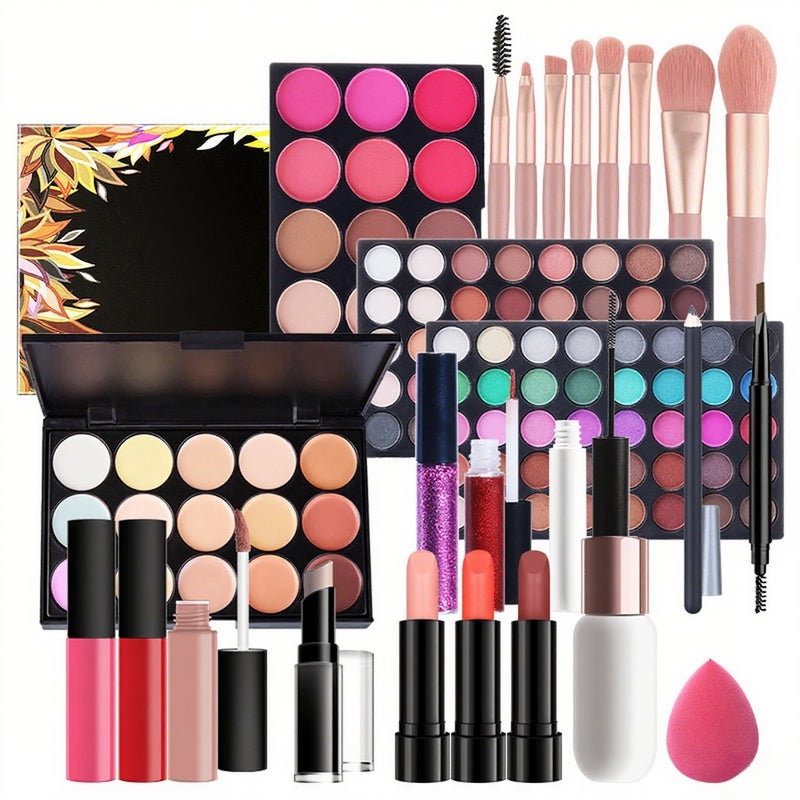 All-in-One Makeup Gift Set Travel Makeup Kit Complete Starter Makeup Bundle Lipgloss Lipstick Concealer Blushes Powder Eyeshadow Palette Cosmetic Palette for Teen Girls & Adults #18 - Image 5