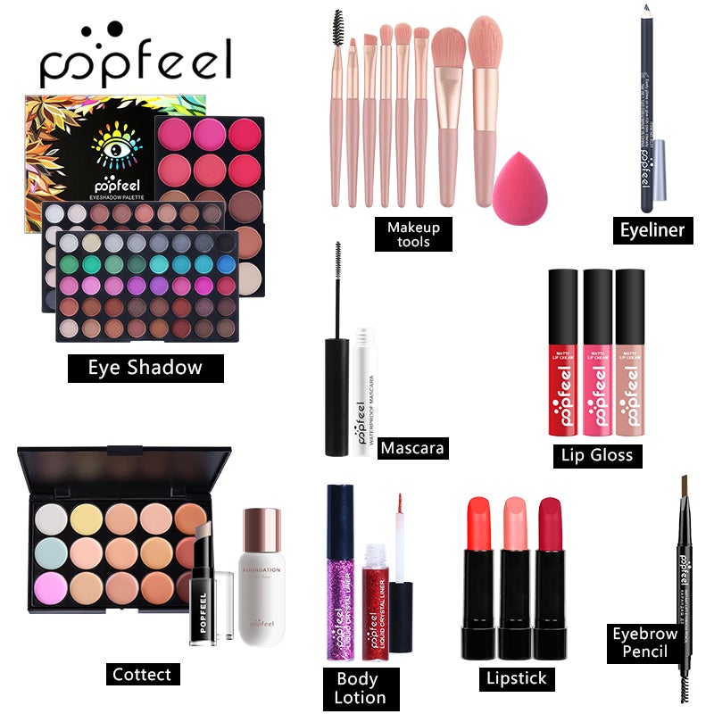 All-in-One Makeup Gift Set Travel Makeup Kit Complete Starter Makeup Bundle Lipgloss Lipstick Concealer Blushes Powder Eyeshadow Palette Cosmetic Palette for Teen Girls & Adults #18 - Image 3