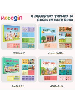 MEBEGIN 4PCS Quiet Book, Montessori Busy Book, Preschool Learning Activities Quiet Books for Toddlers, Educational Toddler Sensory Toy Busy Book for Kids to Develop Learning Skills  - Image 2