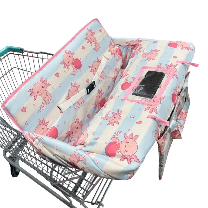 gxfcymxbd Shopping Cart Cover for Baby2in1 Baby Cart Covers with Portable Cloth Bag Cart Seat Pad for Babies Grocery Cushion Cover RestaurantSuitable for All Supermarkets and Restaurants - Image 2