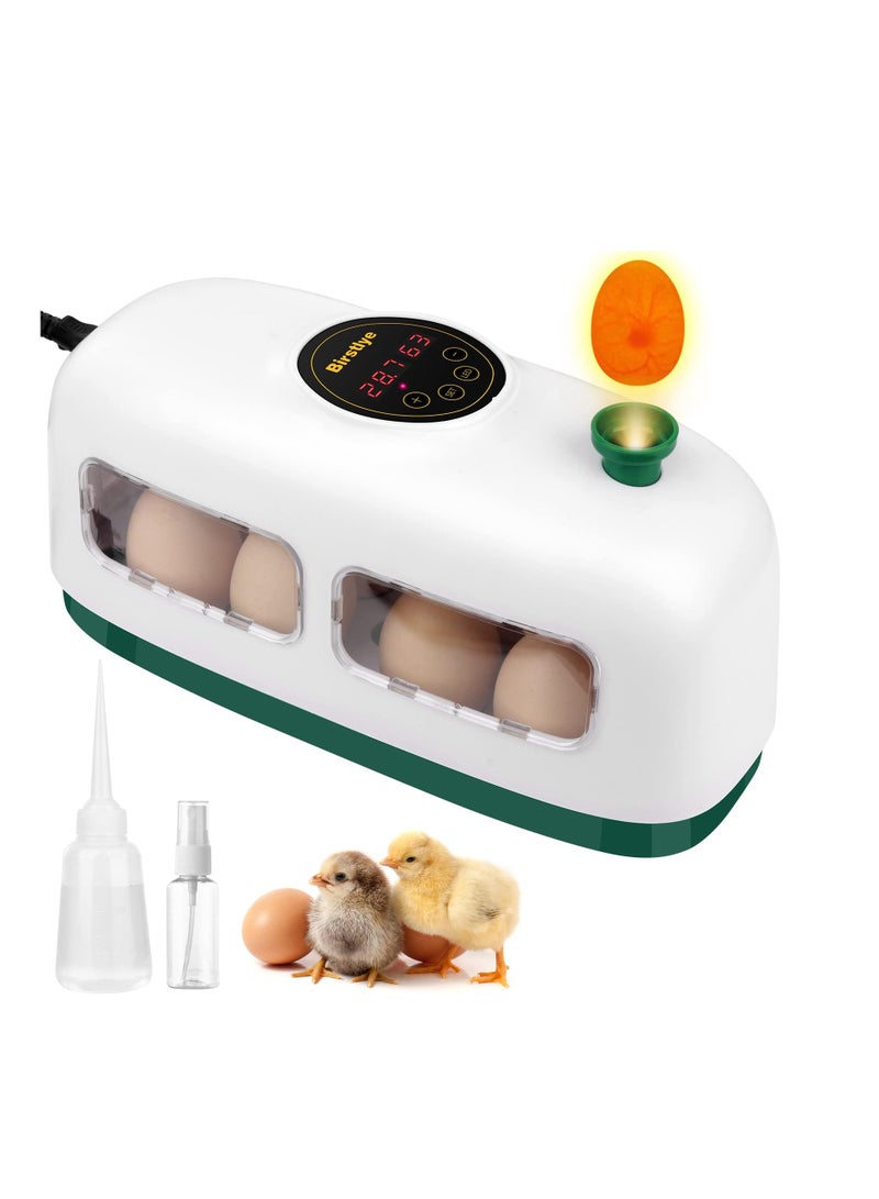 Excefore Egg Incubator, 8 Eggs Poultry Hatcher, Mini Chicken Incubator for Hatching Chicks, with Humidity Temperature Control and Display, for Quail, Duck, Goose, Bird, Eggs (White) - Image 1