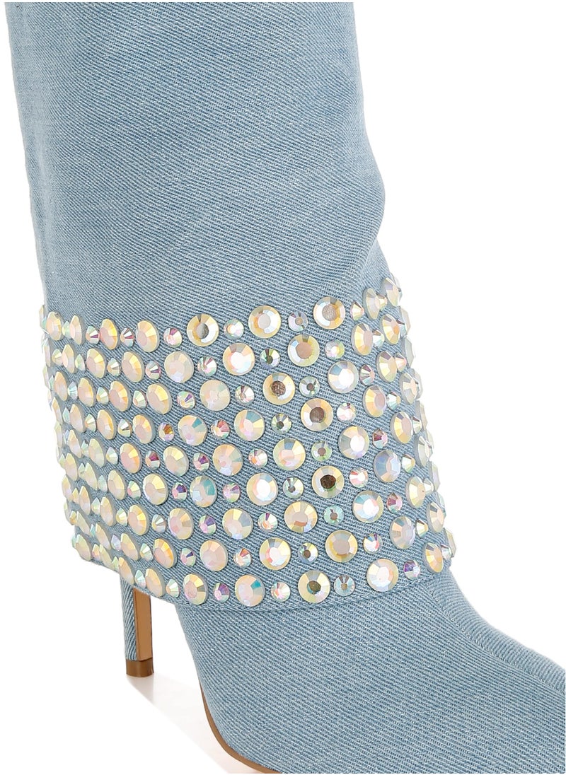 Diamante & Rhinestones Denim Boots in Blue - pzsku/Z3468DD351922D107C3B6Z/45/_/1732176471/c26b783c-de4b-4d36-bf56-dfb5e3938958