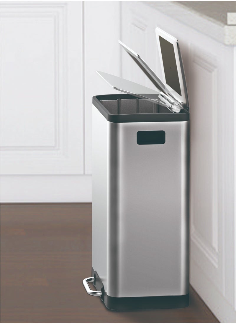 Home Maker 45L Stainless Steel Pedal Bin – Soft-Close Lid, Fingerprint-Resistant, Hands-Free Step Trash Can for Home & Office 